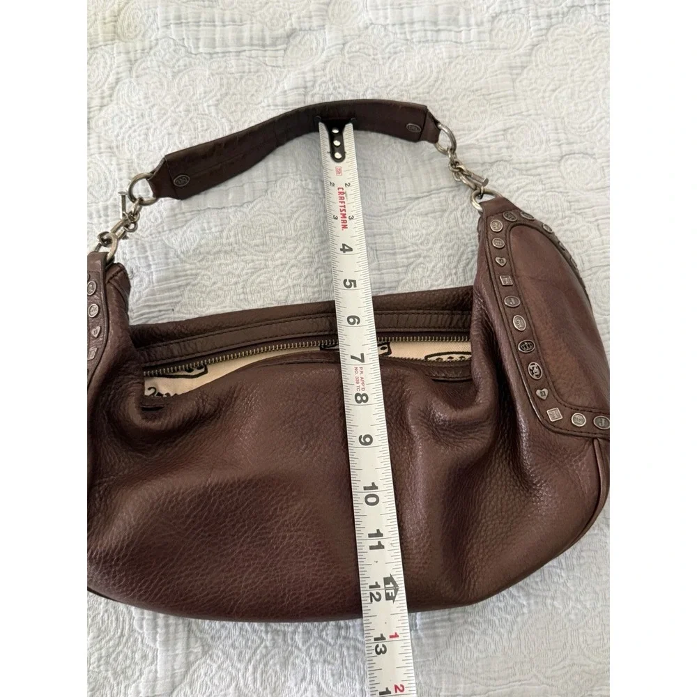 Juicy Couture Y2K Vintage Brown Leather Shoulder Bag Purse Studded Coquette